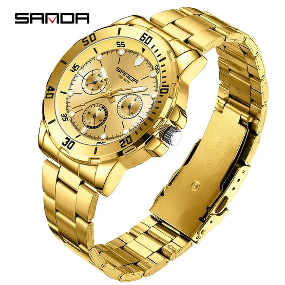 Wholesale Quartz Watch Alloy Alloy And Stainless Steel Material Round Shape Fashionable Men's Business Watch