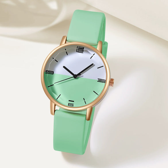 Wholesale Quartz Watch Alloy Case Silicone Strap Round Dial Leisure Style