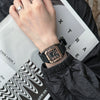 Wholesale Quartz Watch Alloy Case Silicone Strap Square Casual Retro Style