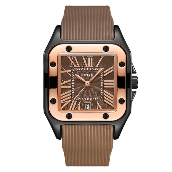 Wholesale Quartz Watch Alloy Case Silicone Strap Square Casual Retro Style
