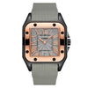 Wholesale Quartz Watch Alloy Case Silicone Strap Square Casual Retro Style