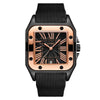 Wholesale Quartz Watch Alloy Case Silicone Strap Square Casual Retro Style