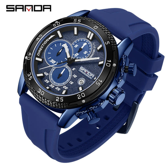 Wholesale Quartz Watch For Men Zinc Alloy Case Silicone Strap Round Dial Waterproof Fluorescent Business Style