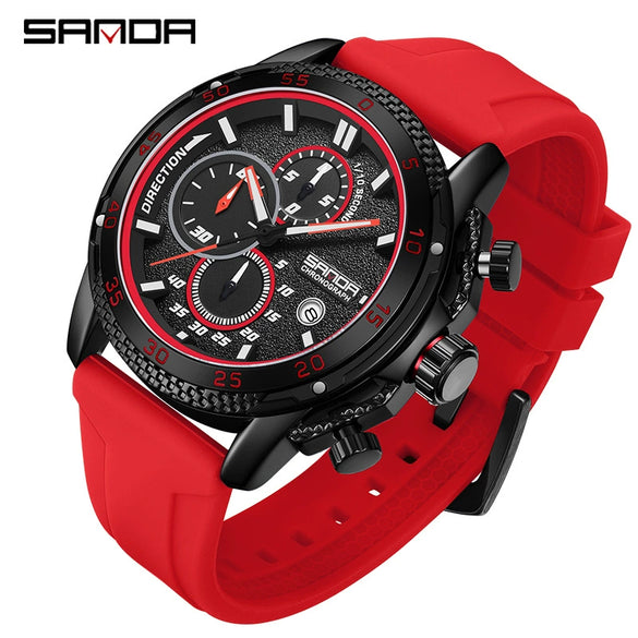 Wholesale Quartz Watch For Men Zinc Alloy Case Silicone Strap Round Dial Waterproof Fluorescent Business Style