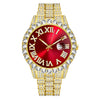 Wholesale Quartz Watch With Large Dial Round Shape Full Diamond Sparkling Stainless Steel Belt And Calendar Function