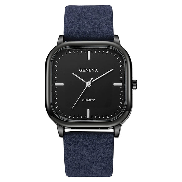 Wholesale Quartz Watches Alloy Case Imitation Leather Strap Square Dial Casual Style For Men