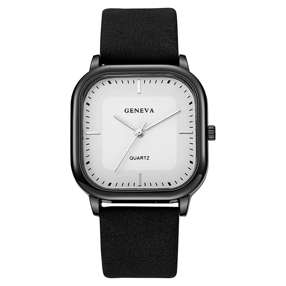 Wholesale Quartz Watches Alloy Case Imitation Leather Strap Square Dial Casual Style For Men