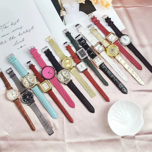 Wholesale Quartz Watches Zinc Alloy Case Imitation Leather Strap Stainless Steel Buckle Round Dial Leisure Style For Men