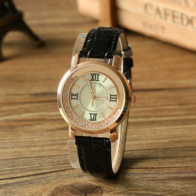 Wholesale Quartz Women's Watch Alloy Case Imitation Leather Strap Round Dial Leisure Style