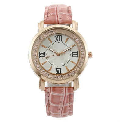 Wholesale Quartz Women's Watch Alloy Case Imitation Leather Strap Round Dial Leisure Style