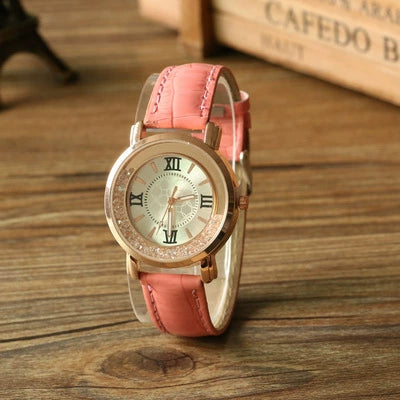 Wholesale Quartz Women's Watch Alloy Case Imitation Leather Strap Round Dial Leisure Style