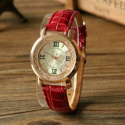Wholesale Quartz Women's Watch Alloy Case Imitation Leather Strap Round Dial Leisure Style