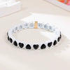 Wholesale Rainbow Enamel Alloy Love Heart Shaped Elastic Bracelet With Diamond Treatment