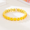 Wholesale Rainbow Enamel Alloy Love Heart Shaped Elastic Bracelet With Diamond Treatment