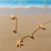 Wholesale Real Gold Electroplated Animal Zodiac Pattern Titanium Steel O Word Chain Necklace For Women