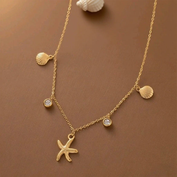 Wholesale Real Gold Electroplated Animal Zodiac Pattern Titanium Steel O Word Chain Necklace For Women