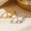 Wholesale Real Gold Electroplated Geometric Star Stainless Steel Ring For Women