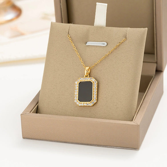 Wholesale Real Gold Electroplated Simple Geometric Love Heart Wings Titanium Steel And Copper Cross Chain Necklace For Women