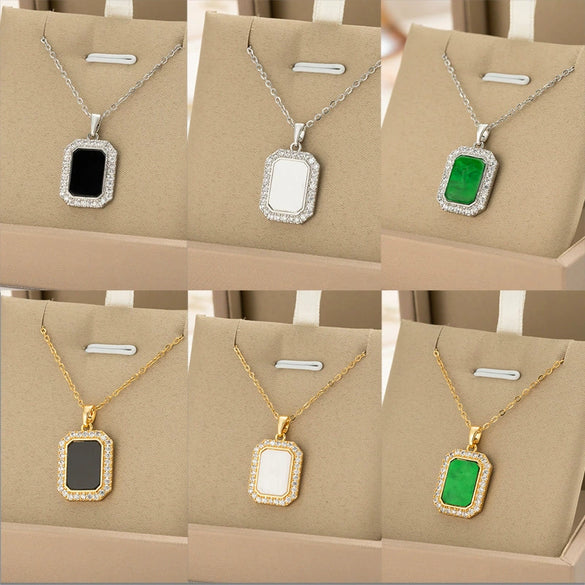 Wholesale Real Gold Electroplated Simple Geometric Love Heart Wings Titanium Steel And Copper Cross Chain Necklace For Women