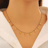 Wholesale Real Gold Plated Stainless Steel Necklace With Fivepointed Star Cross Heart And Tassel Pendants For Women And Teenagers