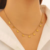 Wholesale Real Gold Plated Stainless Steel Necklace With Fivepointed Star Cross Heart And Tassel Pendants For Women And Teenagers