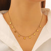 Wholesale Real Gold Plated Stainless Steel Necklace With Fivepointed Star Cross Heart And Tassel Pendants For Women And Teenagers