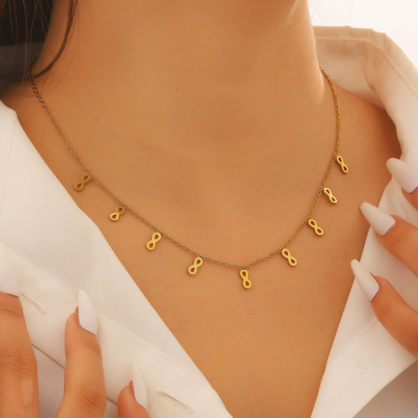 Wholesale Real Gold Plated Stainless Steel Necklace With Fivepointed Star Cross Heart And Tassel Pendants For Women And Teenagers