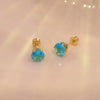 Wholesale Real Gold Plated Titanium Steel And Stainless Steel Sixclaw Colorful Zircon Earrings For Men And Women With Geometric Casual Style