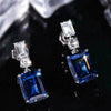 Wholesale Rectangular Copper Zircon Earrings Geometric Princess Style
