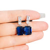 Wholesale Rectangular Copper Zircon Earrings Geometric Princess Style