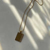 Wholesale Rectangular English Letter Pendant Necklace In Titanium Steel With Gold Inlaid For Women