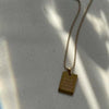 Wholesale Rectangular English Letter Pendant Necklace In Titanium Steel With Gold Inlaid For Women