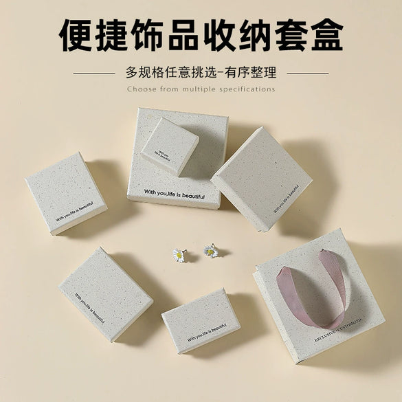 Wholesale Recycled Paper Jewelry Packaging Box For Ring And Necklace With Heaven And Earth Cover