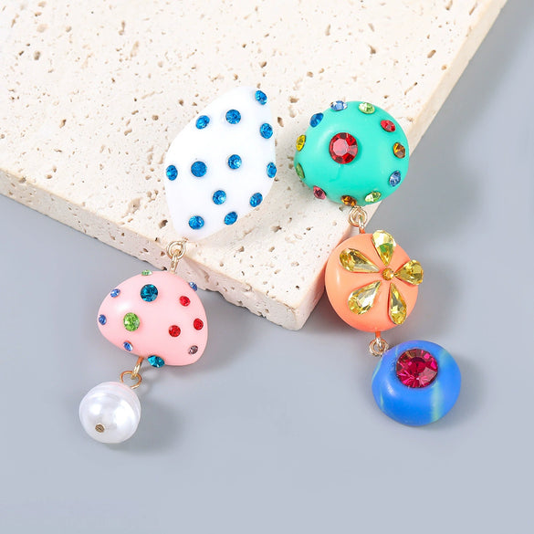 Wholesale Resin Acrylic Imitation Pearl Geometric Earrings For Women