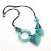 Wholesale Resin Acrylic Pendant Necklace With Leather Rope Chain Geometric Style For Women