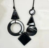 Wholesale Resin Acrylic Pendant Necklace With Leather Rope Chain Geometric Style For Women