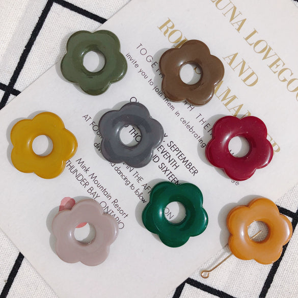 Wholesale Resin And Plastic Flower Earrings Accessories With Environmental Protection Treatment For Diy Jewelry