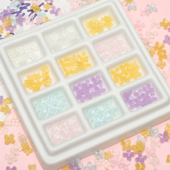 Wholesale Resin And Plastic Fourpetal Floret Loose Beads For Handmade Jewelry Accessories