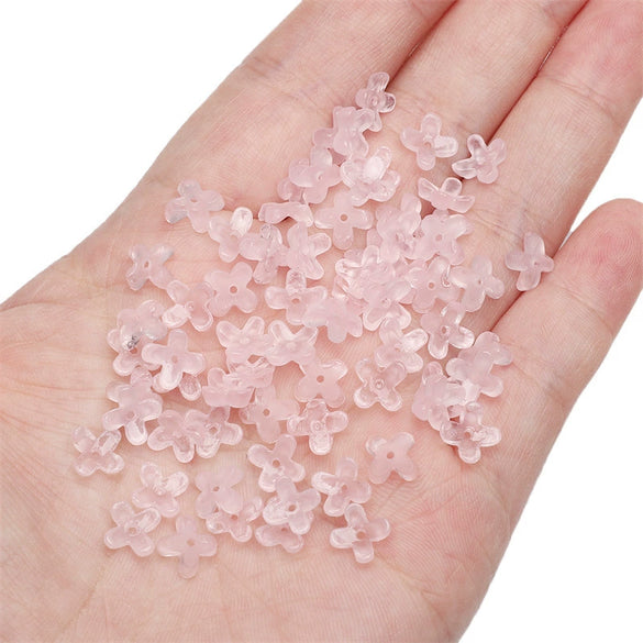 Wholesale Resin And Plastic Fourpetal Floret Loose Beads For Handmade Jewelry Accessories