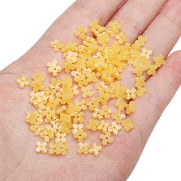 Wholesale Resin And Plastic Fourpetal Floret Loose Beads For Handmade Jewelry Accessories