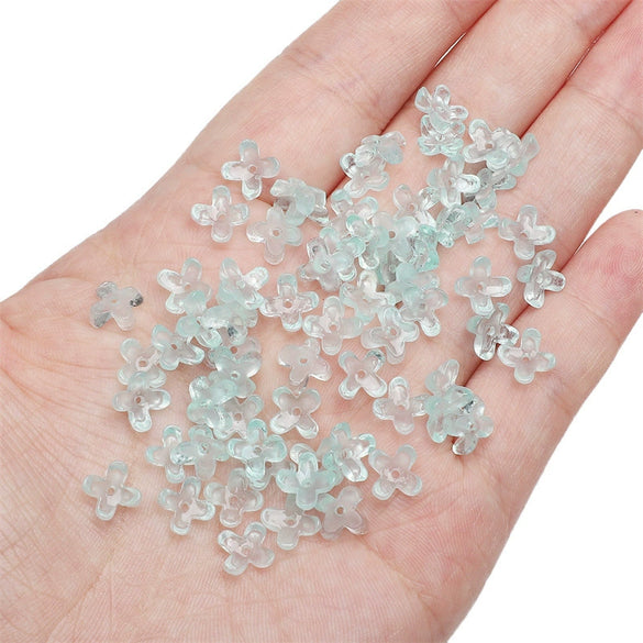 Wholesale Resin And Plastic Fourpetal Floret Loose Beads For Handmade Jewelry Accessories