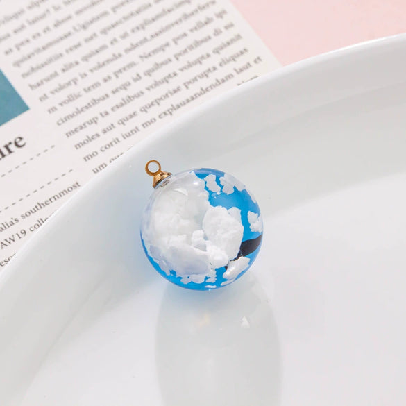 Wholesale Resin And Plastic Natural Style Luminous Blue Sky White Cloud Big Goose Epoxy Necklace Pendant Jewelry
