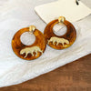 Wholesale Resin And Plastic Retro Ushaped Electroplated Earrings For Women