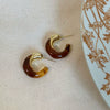 Wholesale Resin And Plastic Retro Ushaped Electroplated Earrings For Women