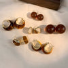 Wholesale Resin And Plastic Retro Ushaped Electroplated Earrings For Women