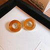 Wholesale Resin And Plastic Retro Ushaped Electroplated Earrings For Women