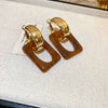 Wholesale Resin And Plastic Retro Ushaped Electroplated Earrings For Women