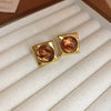 Wholesale Resin And Plastic Retro Ushaped Electroplated Earrings For Women