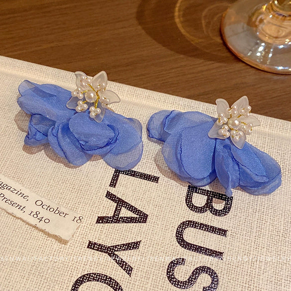 Wholesale Resin Flower Earrings For Women Electroplated Design