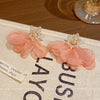 Wholesale Resin Flower Earrings For Women Electroplated Design
